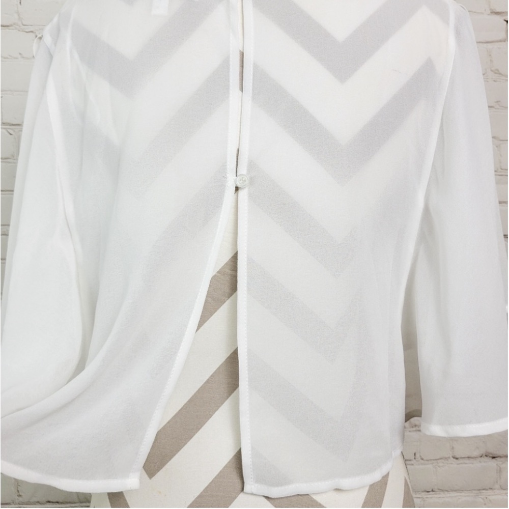 JEALOUS TOMATO Chiffon Crop Top with Aztec Embroidered Design - Picture 7 of 9